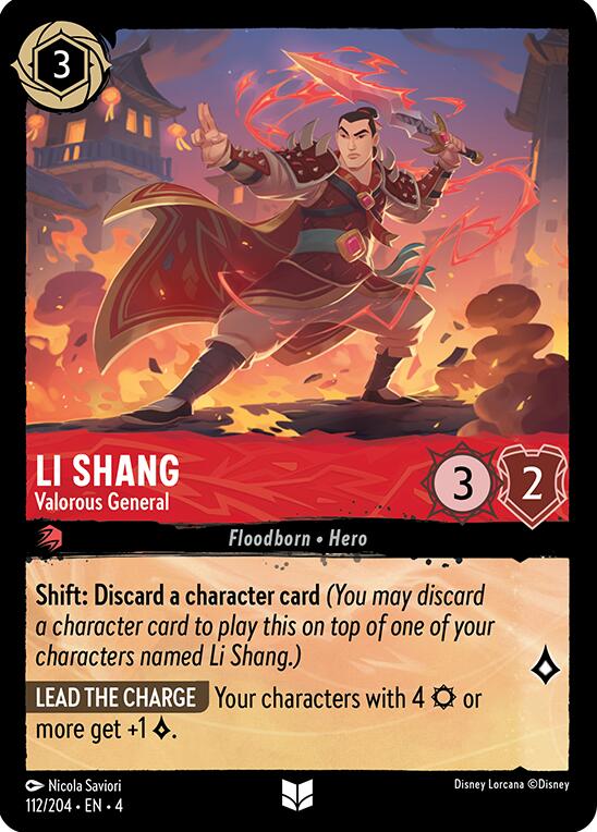 Li Shang - Valorous General (112/204) [Ursula's Return] - Disney - Card Brawlers | Quebec | Canada |