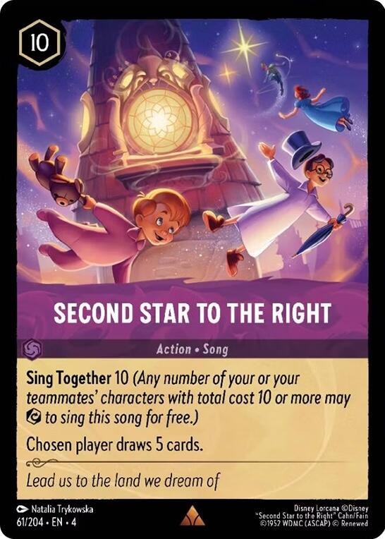 Second Star to the Right (61/204) [Ursula's Return] - Disney - Card Brawlers | Quebec | Canada |