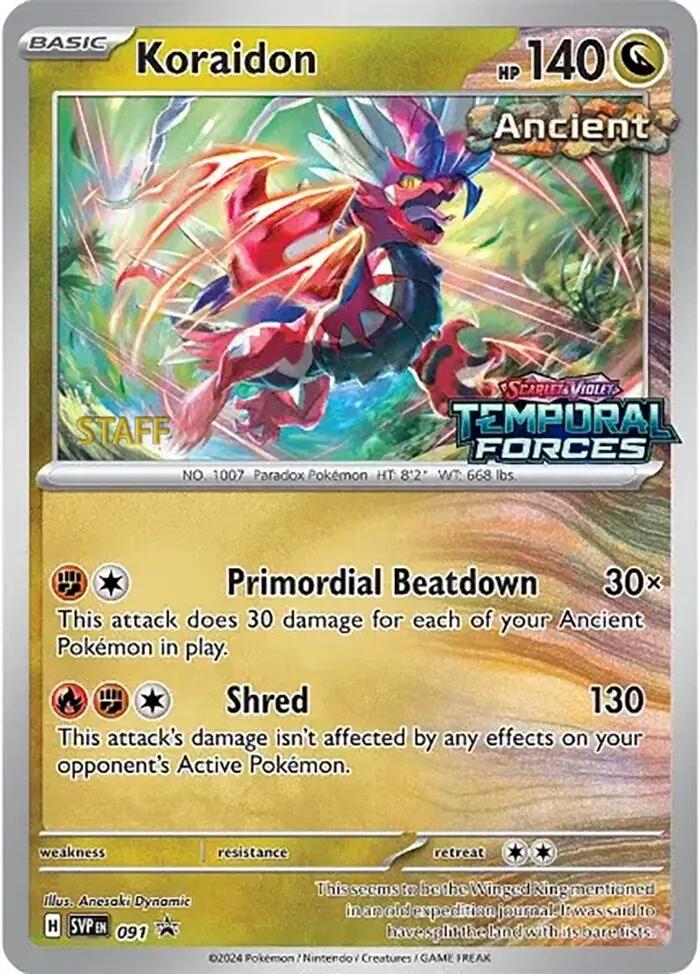 Koraidon (091) (Stamped) (Staff) [Scarlet & Violet: Black Star Promos] - Pokémon - Card Brawlers | Quebec | Canada |