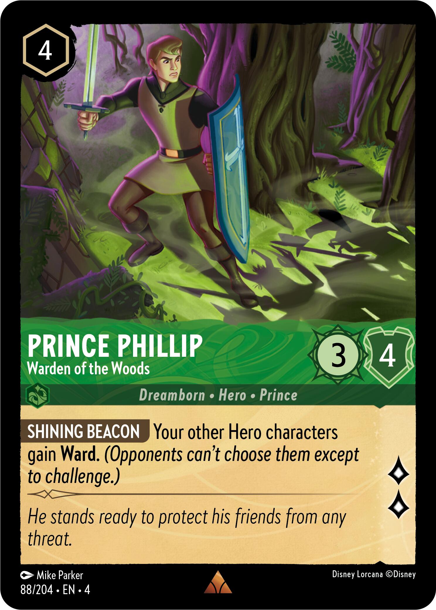 Prince Phillip - Warden of the Woods (88/204) [Ursula's Return] - Disney - Card Brawlers | Quebec | Canada |