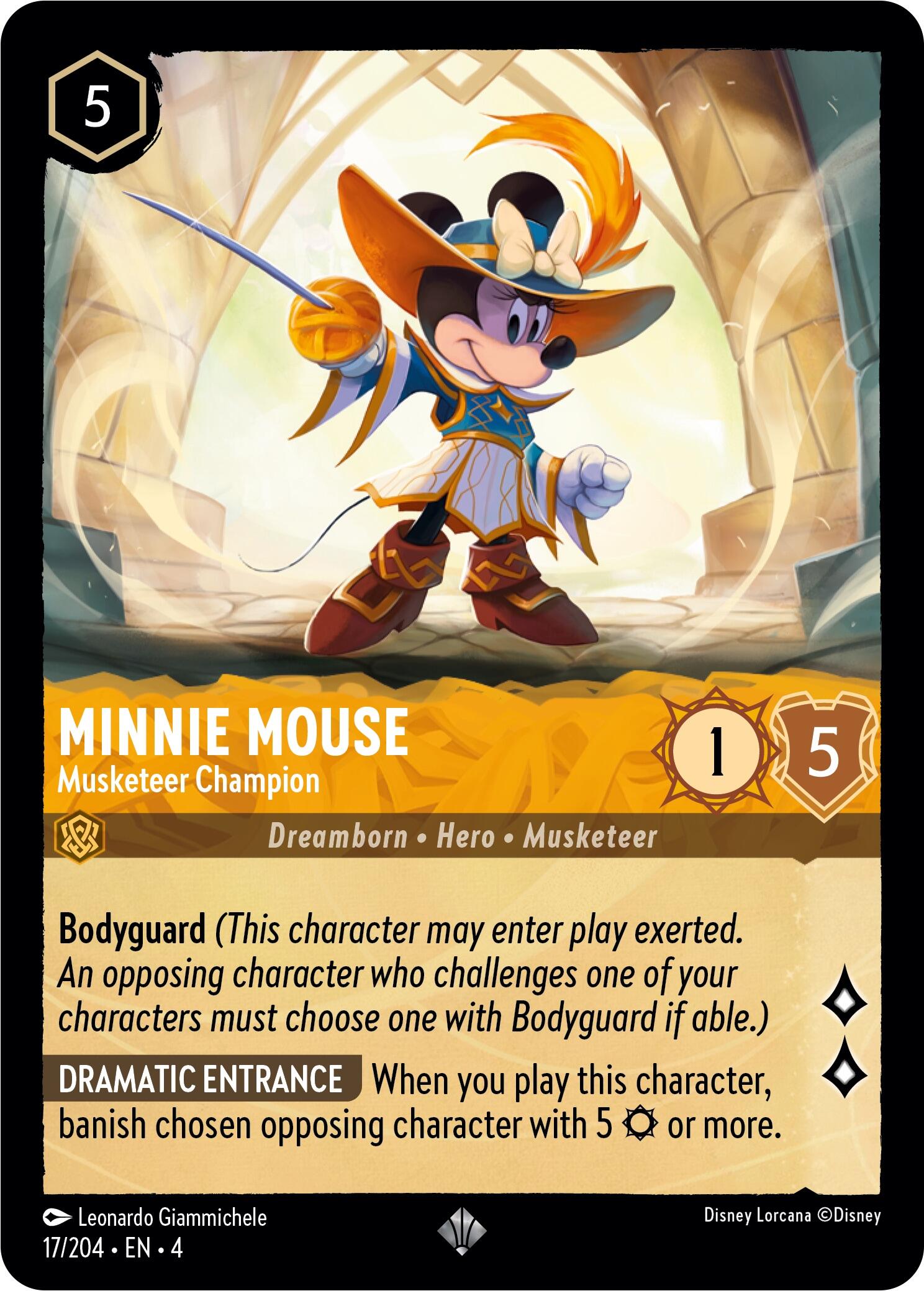 Minnie Mouse - Musketeer Champion (17/204) [Ursula's Return] - Disney - Card Brawlers | Quebec | Canada |