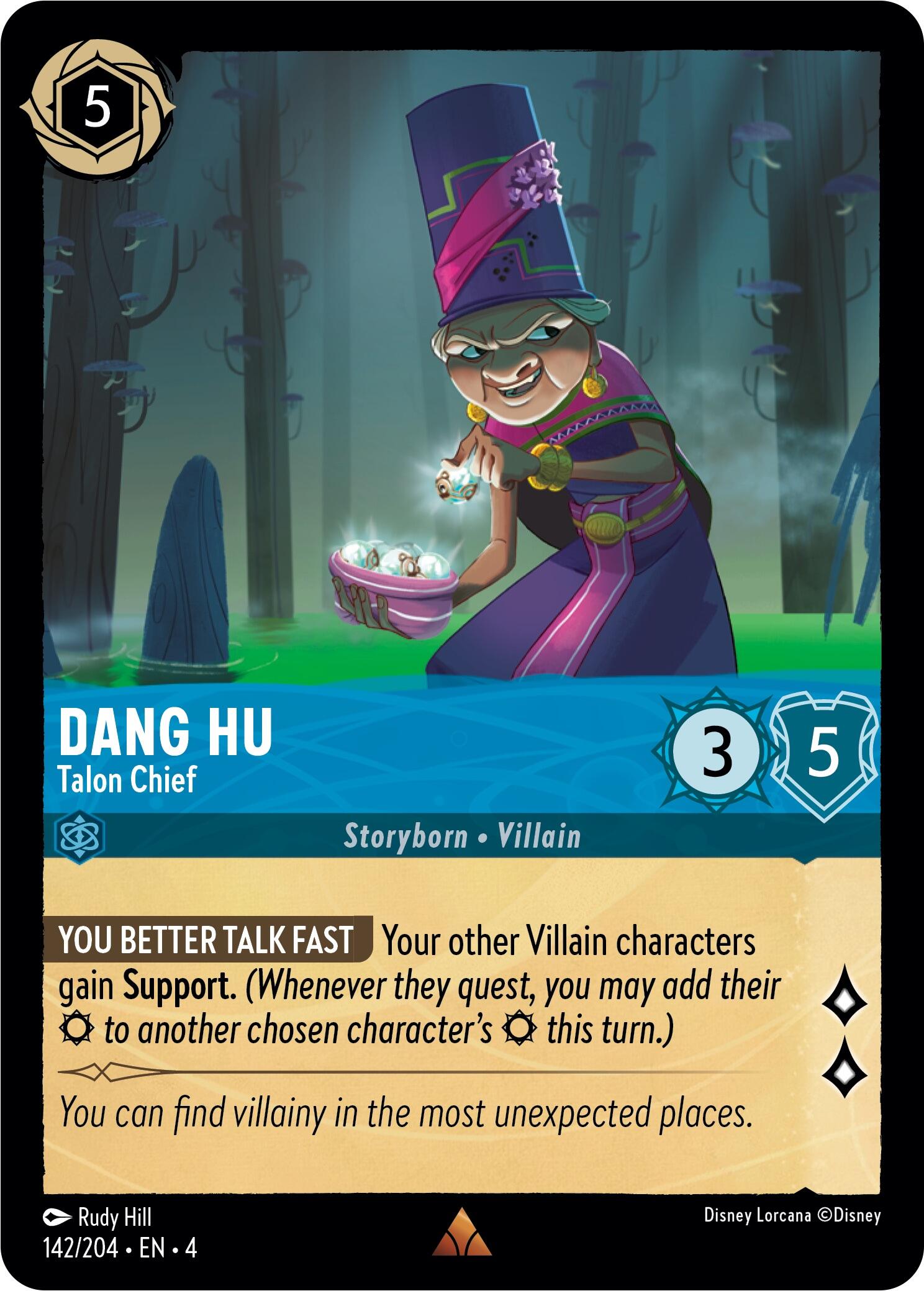 Dang Hu - Talon Chief (142/204) [Ursula's Return] - Disney - Card Brawlers | Quebec | Canada |