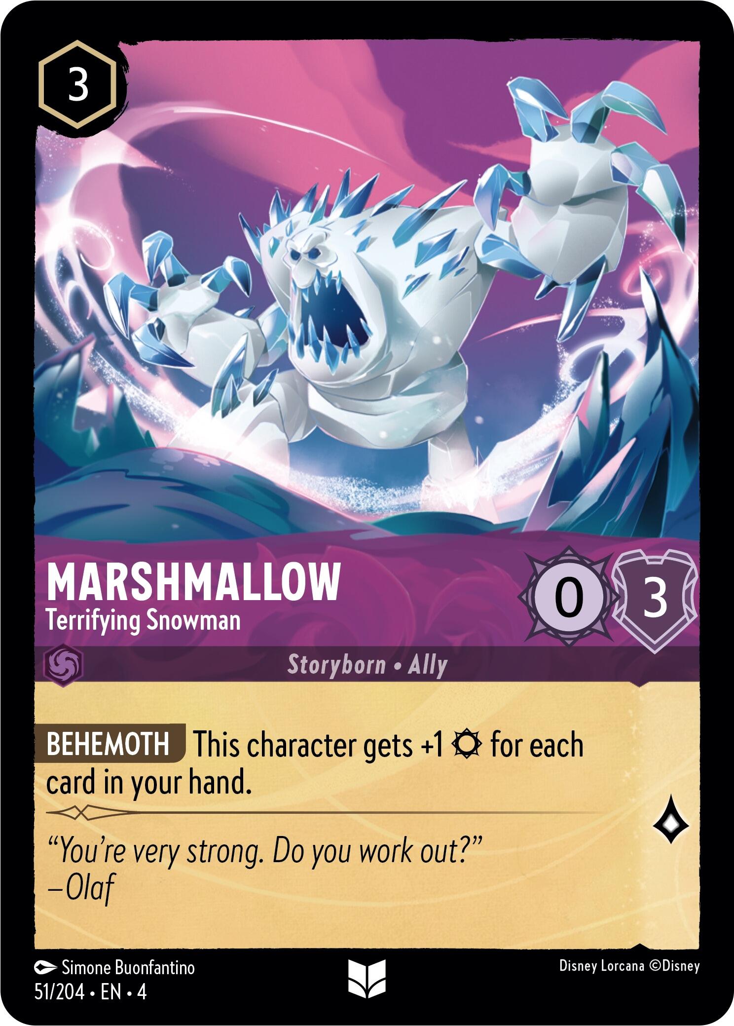 Marshmallow - Terrifying Snowman (51/204) [Ursula's Return] - Disney - Card Brawlers | Quebec | Canada |