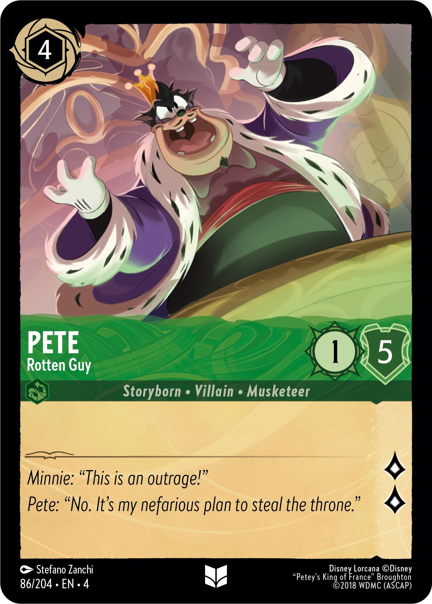 Pete - Rotten Guy (86/204) [Ursula's Return] - Disney - Card Brawlers | Quebec | Canada |