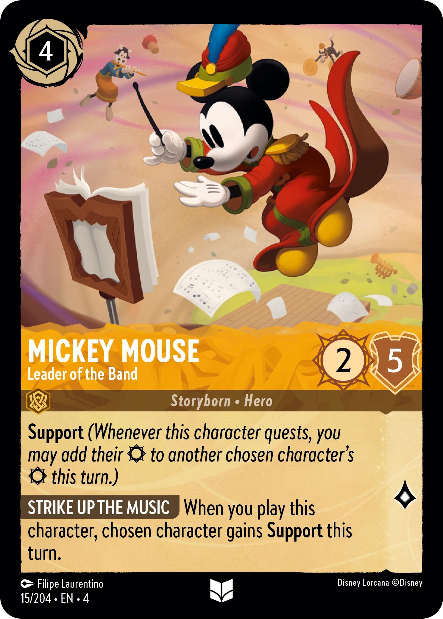 Mickey Mouse - Leader of the Band (15/204) [Ursula's Return] - Disney - Card Brawlers | Quebec | Canada |