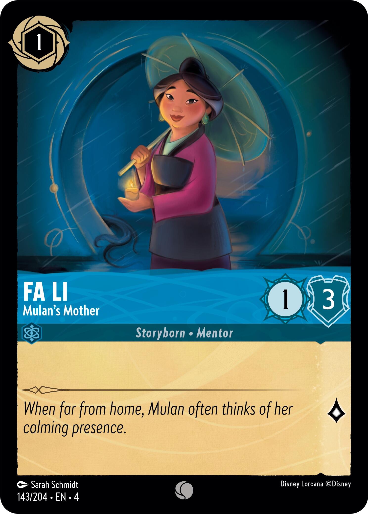 Fa Li - Mulan's Mother (143/204) [Ursula's Return] - Disney - Card Brawlers | Quebec | Canada |