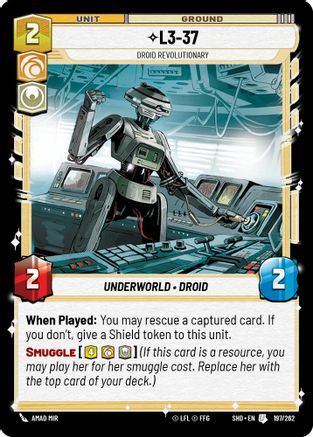 L3-37 - Droid Revolutionary (197/262) (197/262) [Shadows of the Galaxy] - Fantasy Flight Games - Card Brawlers | Quebec | Canada |