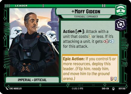 Moff Gideon - Formidable Commander (007/262) (007/262) [Shadows of the Galaxy] - Fantasy Flight Games - Card Brawlers | Quebec | Canada |