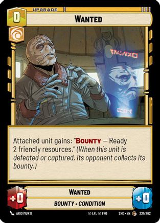Wanted (221/262) (221/262) [Shadows of the Galaxy] - Fantasy Flight Games - Card Brawlers | Quebec | Canada |