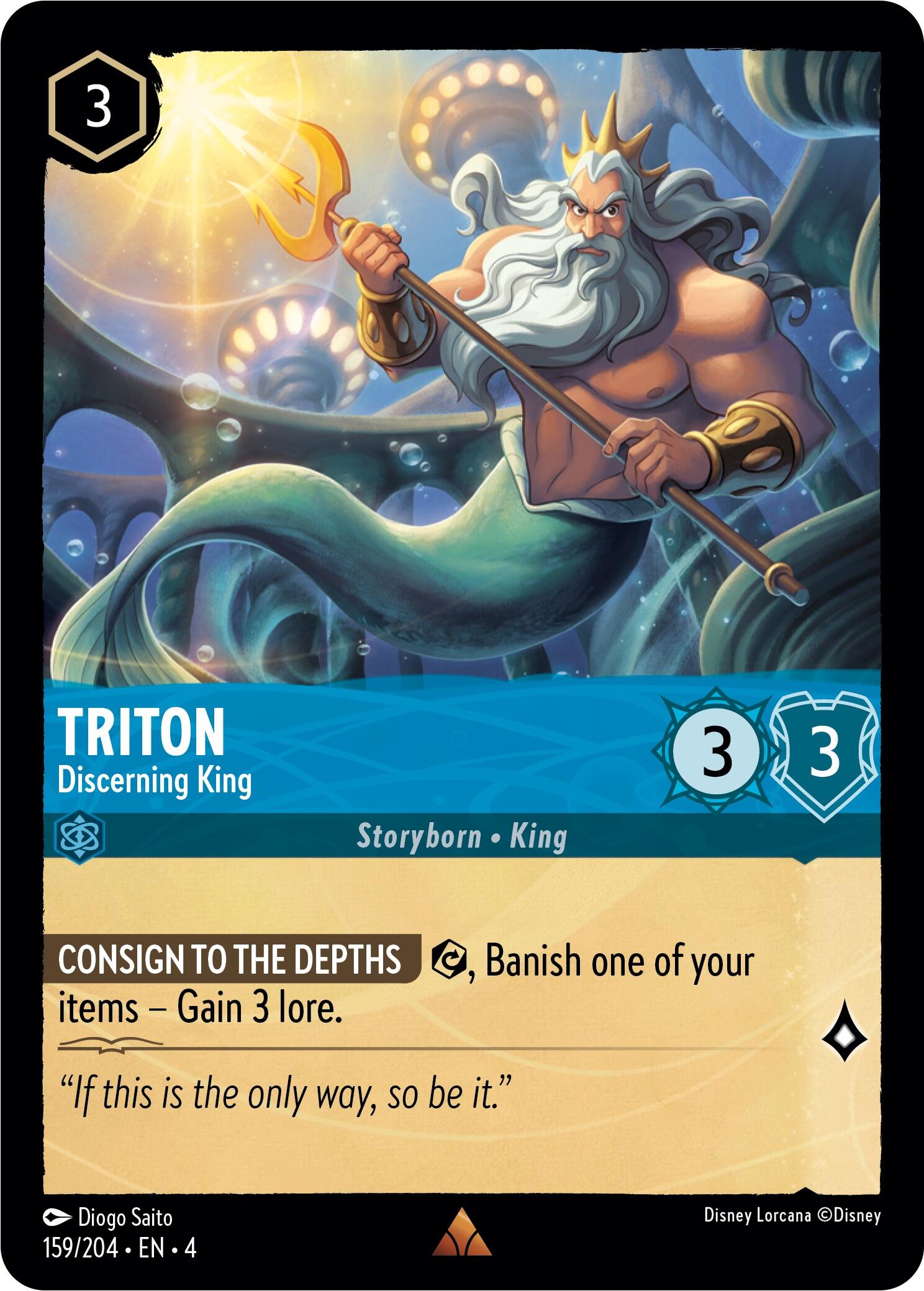 Triton - Discerning King (159/204) [Ursula's Return] - Disney - Card Brawlers | Quebec | Canada |