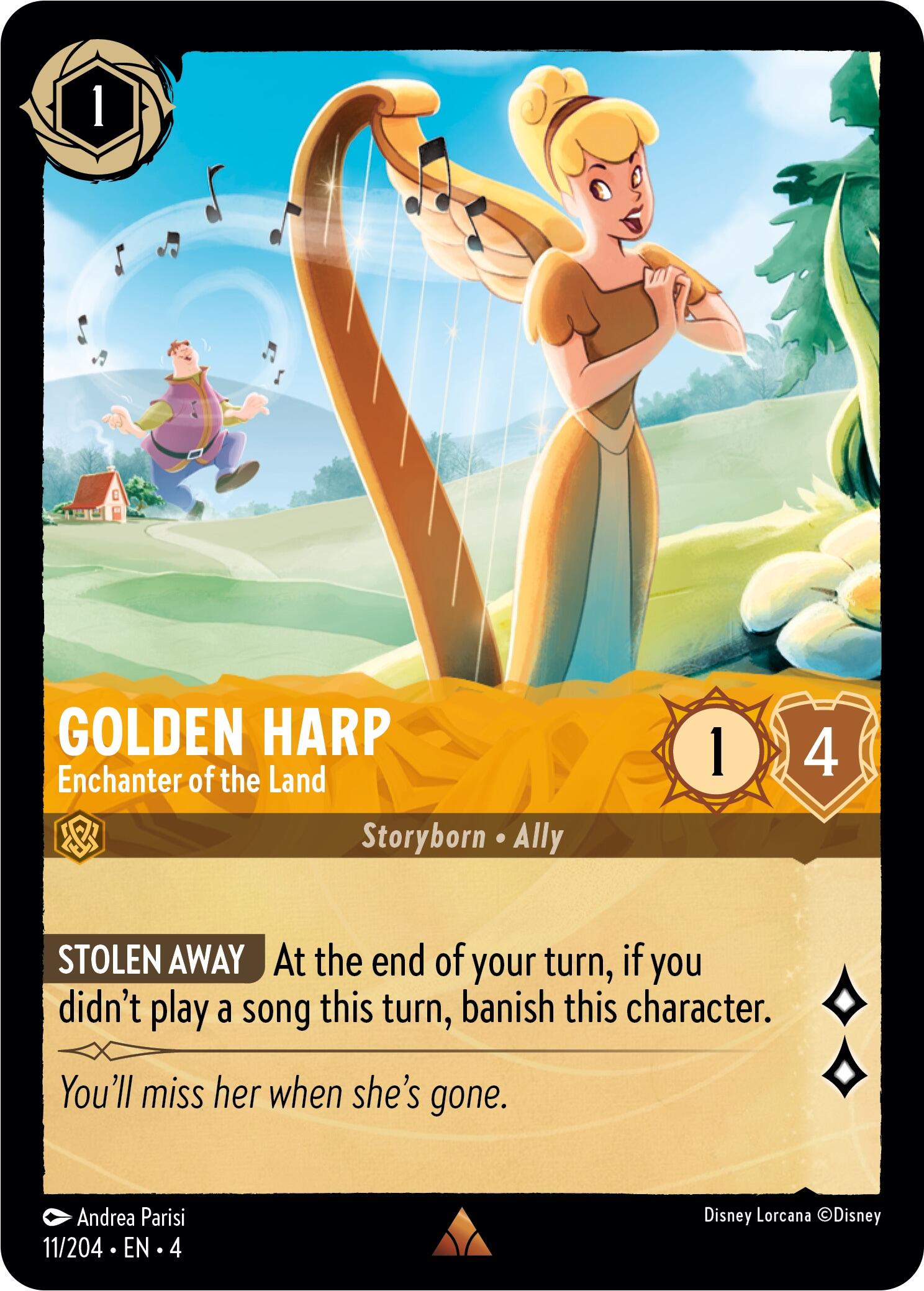 Golden Harp - Enchanter of the Land (11/204) [Ursula's Return] - Disney - Card Brawlers | Quebec | Canada |