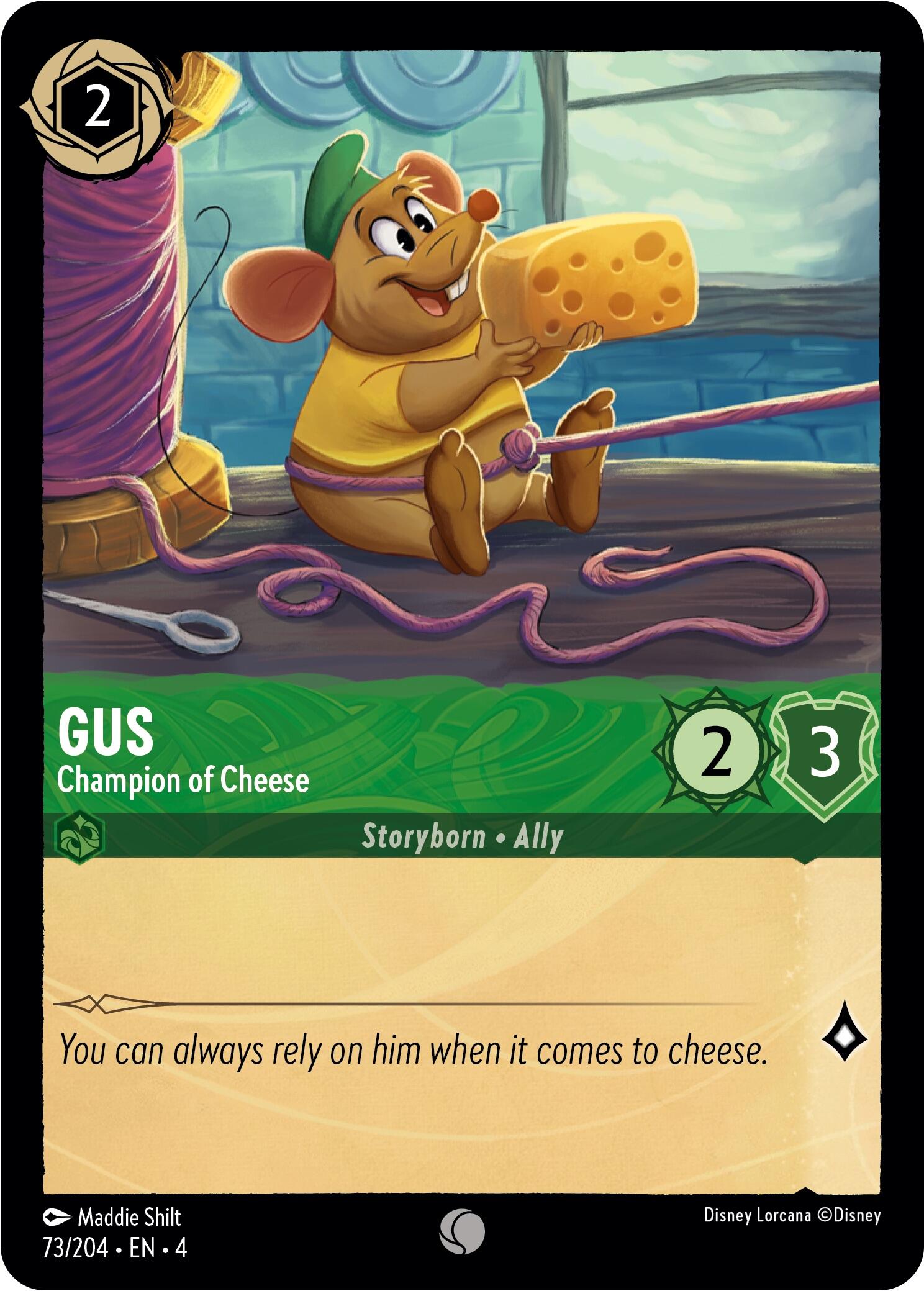 Gus - Champion of Cheese (73/204) [Ursula's Return] - Disney - Card Brawlers | Quebec | Canada |