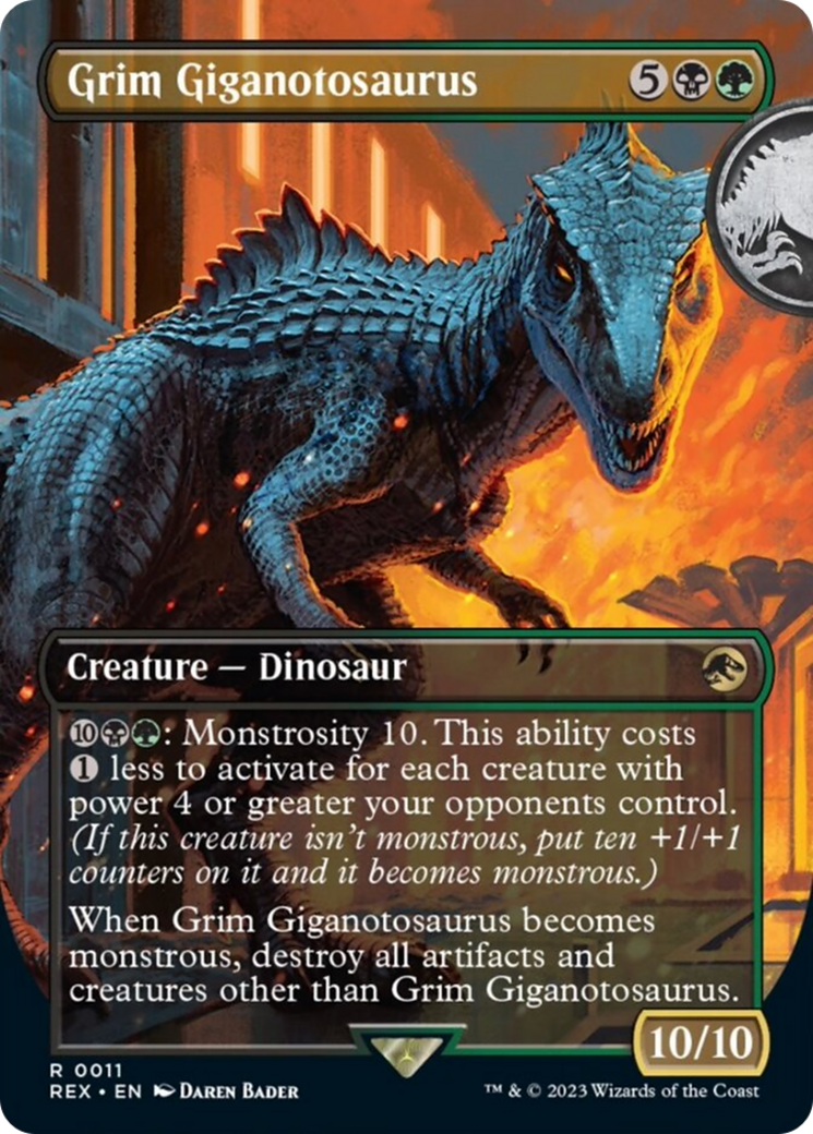 Grim Giganotosaurus (Borderless) [Jurassic World Collection] - Magic: The Gathering - Card Brawlers | Quebec | Canada |