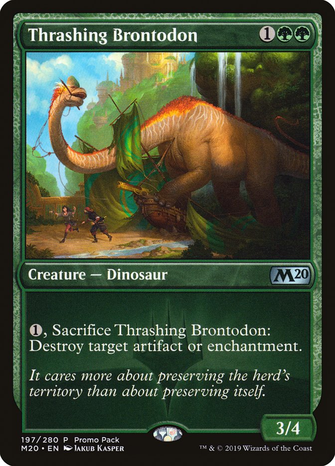 Thrashing Brontodon (Promo Pack) [Core Set 2020 Promos] - Magic: The Gathering - Card Brawlers | Quebec | Canada |