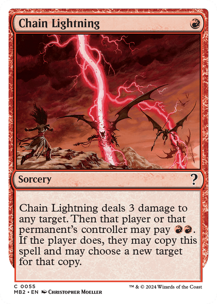 Chain Lightning (White Border) [Mystery Booster 2] - Magic: The Gathering - Card Brawlers | Quebec | Canada |