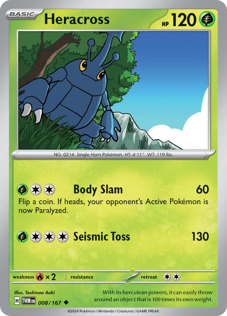 Heracross (008/167) [Scarlet & Violet: Twilight Masquerade] - Pokémon - Card Brawlers | Quebec | Canada |