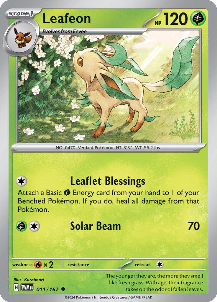 Leafeon (011/167) [Scarlet & Violet: Twilight Masquerade] - Pokémon - Card Brawlers | Quebec | Canada |