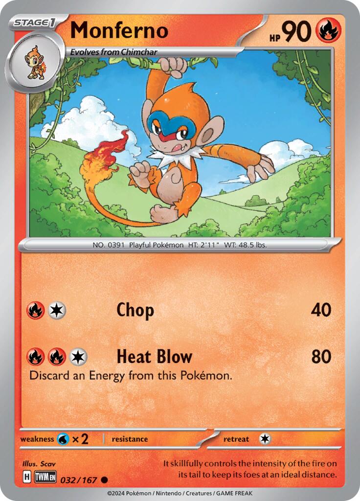 Monferno (032/167) [Scarlet & Violet: Twilight Masquerade] - Pokémon - Card Brawlers | Quebec | Canada |