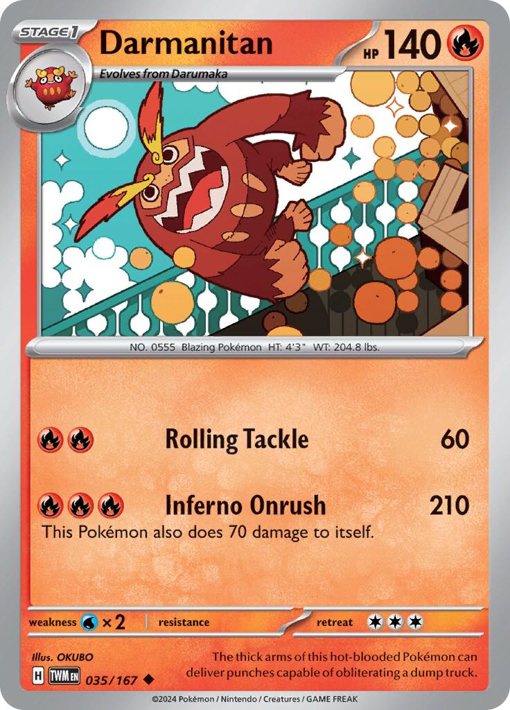 Darmanitan (035/167) [Scarlet & Violet: Twilight Masquerade] - Pokémon - Card Brawlers | Quebec | Canada |