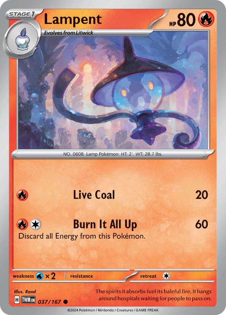 Lampent (037/167) [Scarlet & Violet: Twilight Masquerade] - Pokémon - Card Brawlers | Quebec | Canada |