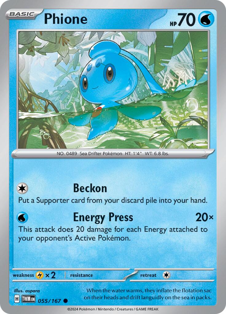 Phione (055/167) [Scarlet & Violet: Twilight Masquerade] - Pokémon - Card Brawlers | Quebec | Canada |