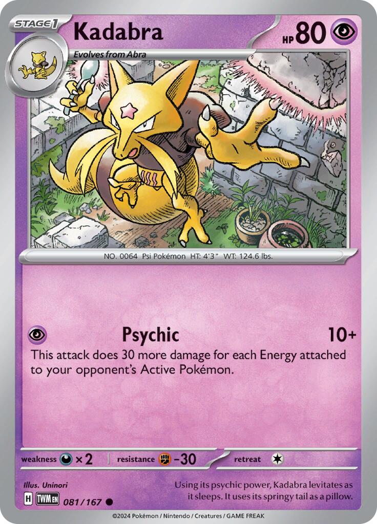 Kadabra (081/167) [Scarlet & Violet: Twilight Masquerade] - Pokémon - Card Brawlers | Quebec | Canada |