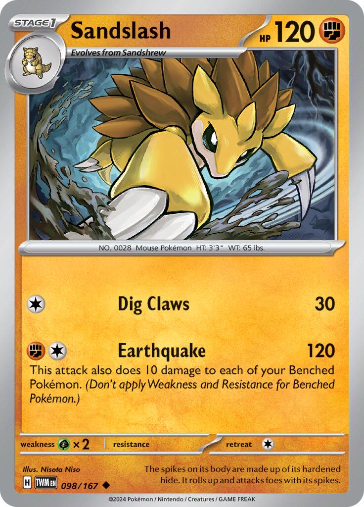 Sandslash (098/167) [Scarlet & Violet: Twilight Masquerade] - Pokémon - Card Brawlers | Quebec | Canada |