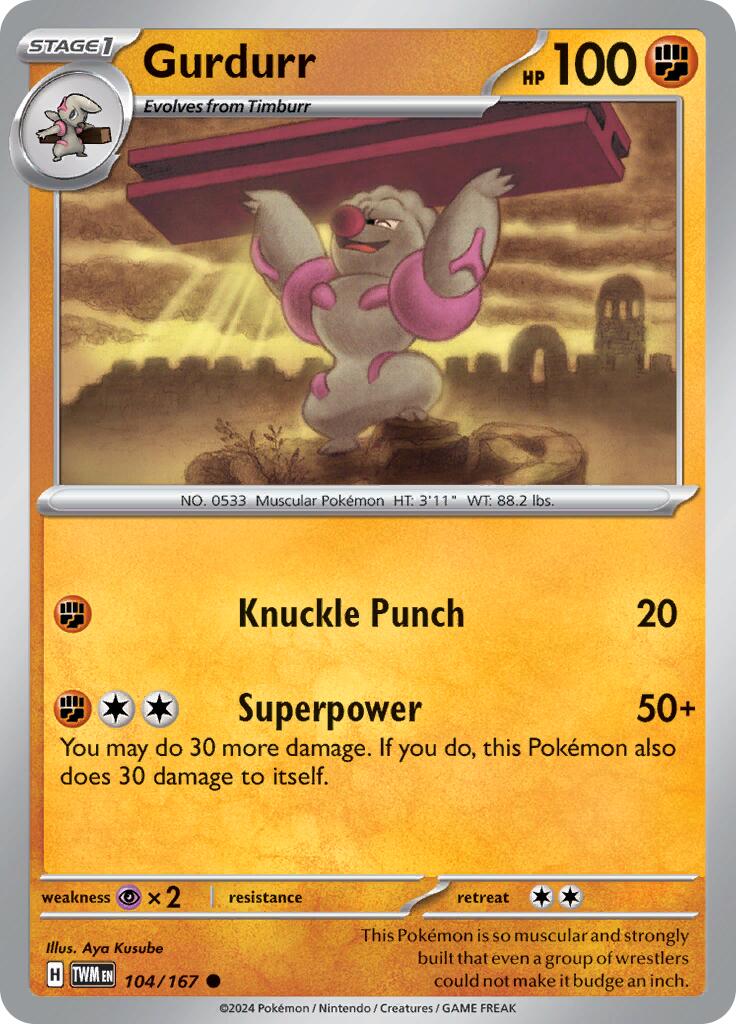 Gurdurr (104/167) [Scarlet & Violet: Twilight Masquerade] - Pokémon - Card Brawlers | Quebec | Canada |