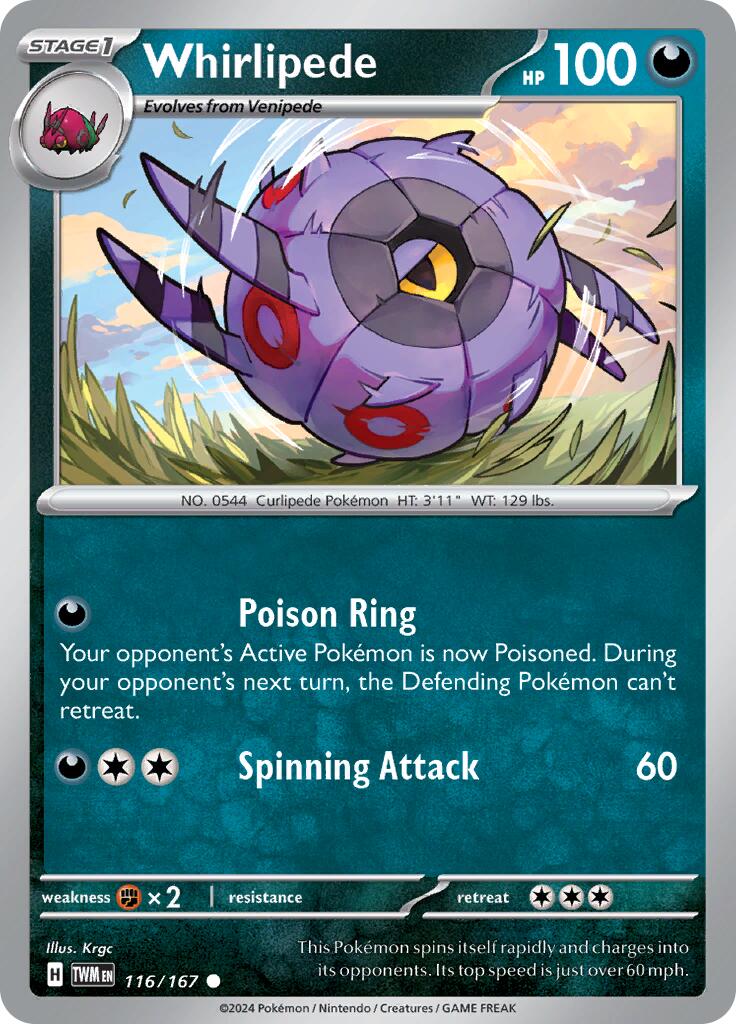 Whirlipede (116/167) [Scarlet & Violet: Twilight Masquerade] - Pokémon - Card Brawlers | Quebec | Canada |