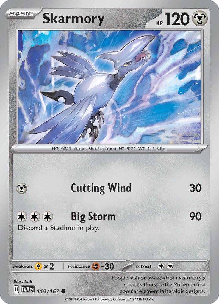 Skarmory (119/167) [Scarlet & Violet: Twilight Masquerade] - Pokémon - Card Brawlers | Quebec | Canada |