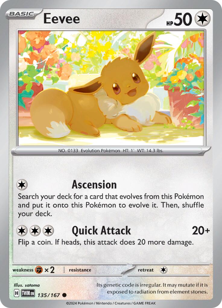 Eevee (135/167) [Scarlet & Violet: Twilight Masquerade] - Pokémon - Card Brawlers | Quebec | Canada |