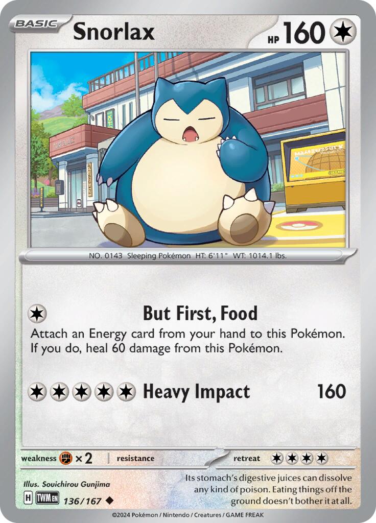 Snorlax (136/167) [Scarlet & Violet: Twilight Masquerade] - Pokémon - Card Brawlers | Quebec | Canada |