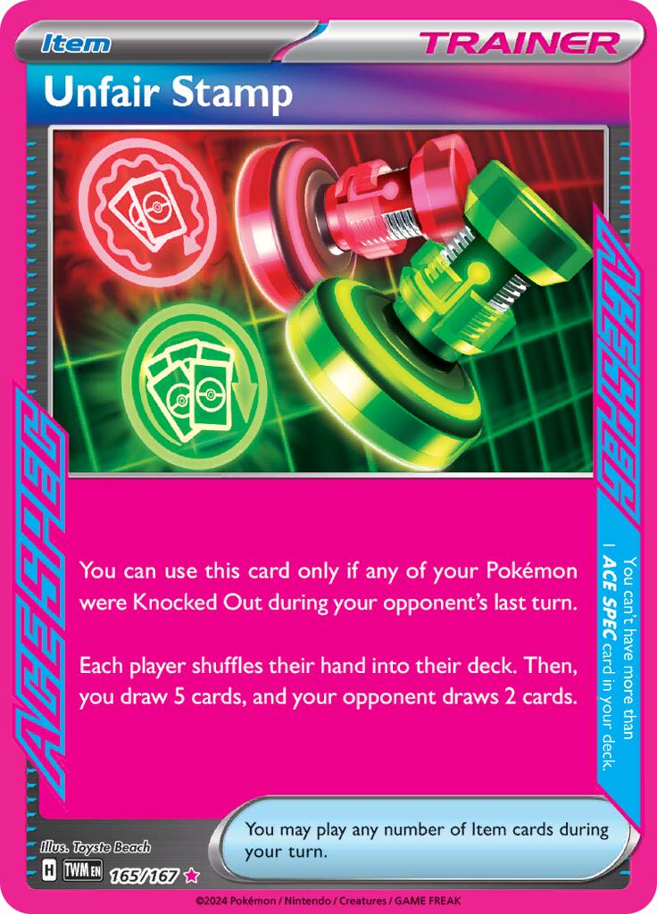 Unfair Stamp (165/167) [Scarlet & Violet: Twilight Masquerade] - Pokémon - Card Brawlers | Quebec | Canada |