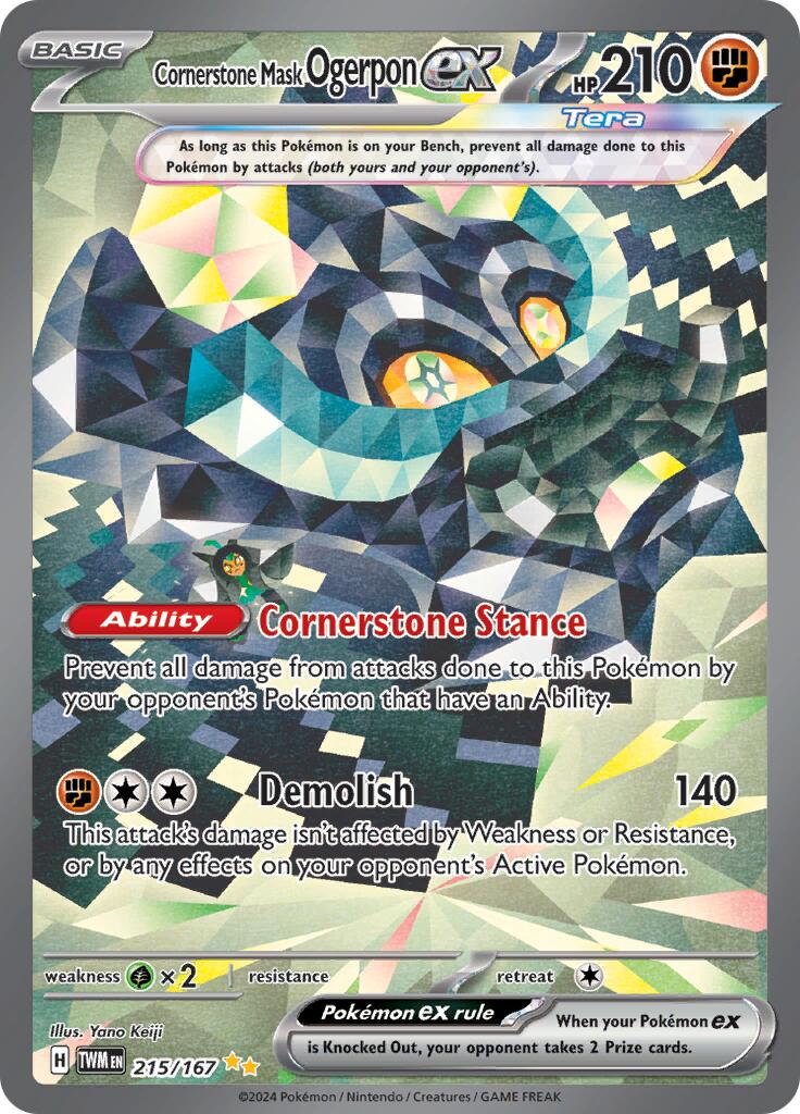 Cornerstone Mask Ogerpon ex (215/167) [Scarlet & Violet: Twilight Masquerade] - Pokémon - Card Brawlers | Quebec | Canada |
