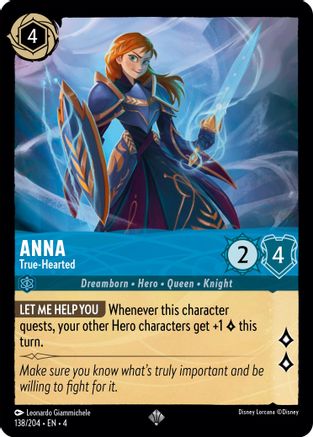 Anna - True-Hearted (138/204) [Ursula's Return] - Disney - Card Brawlers | Quebec | Canada |