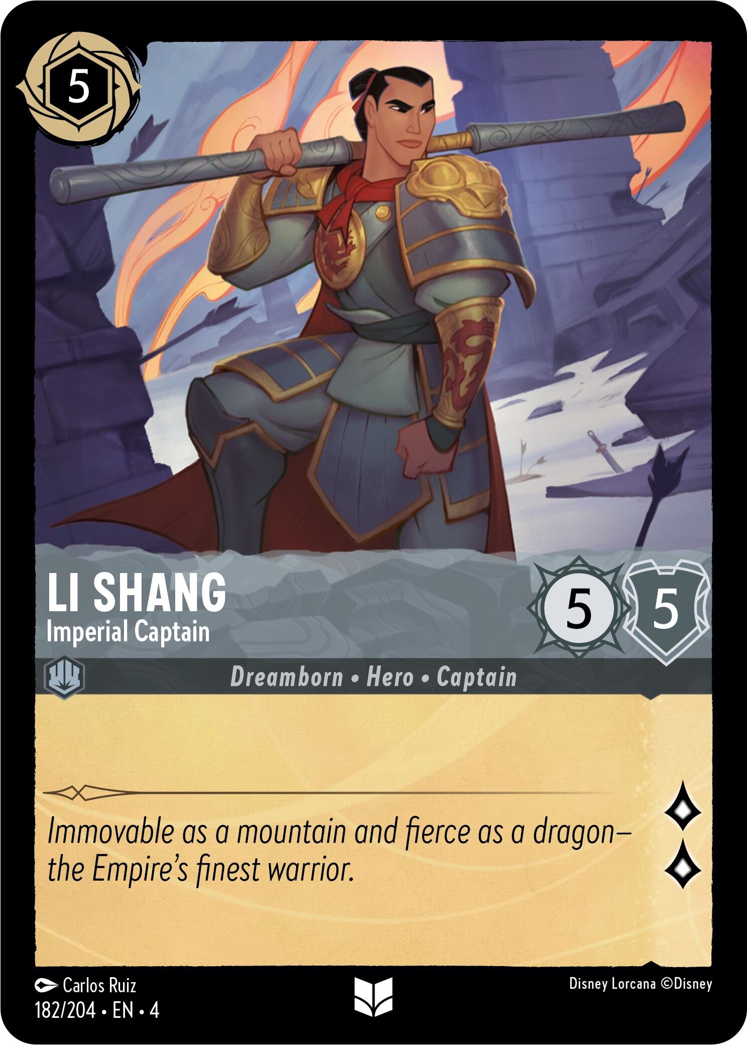 Li Shang - Imperial Captain (182/204) [Ursula's Return] - Disney - Card Brawlers | Quebec | Canada |