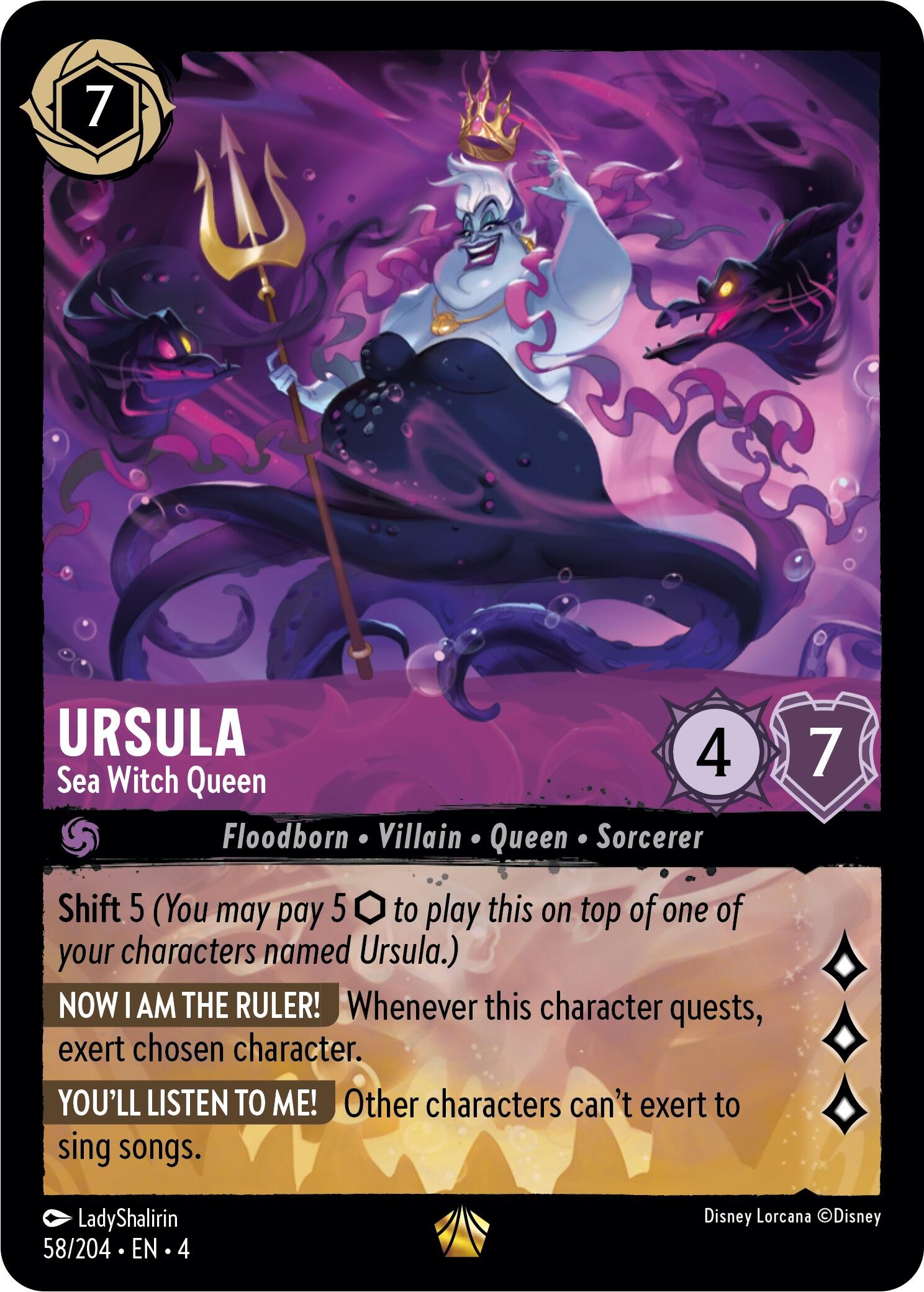 Ursula - Sea Witch Queen (58/204) [Ursula's Return] - Disney - Card Brawlers | Quebec | Canada |