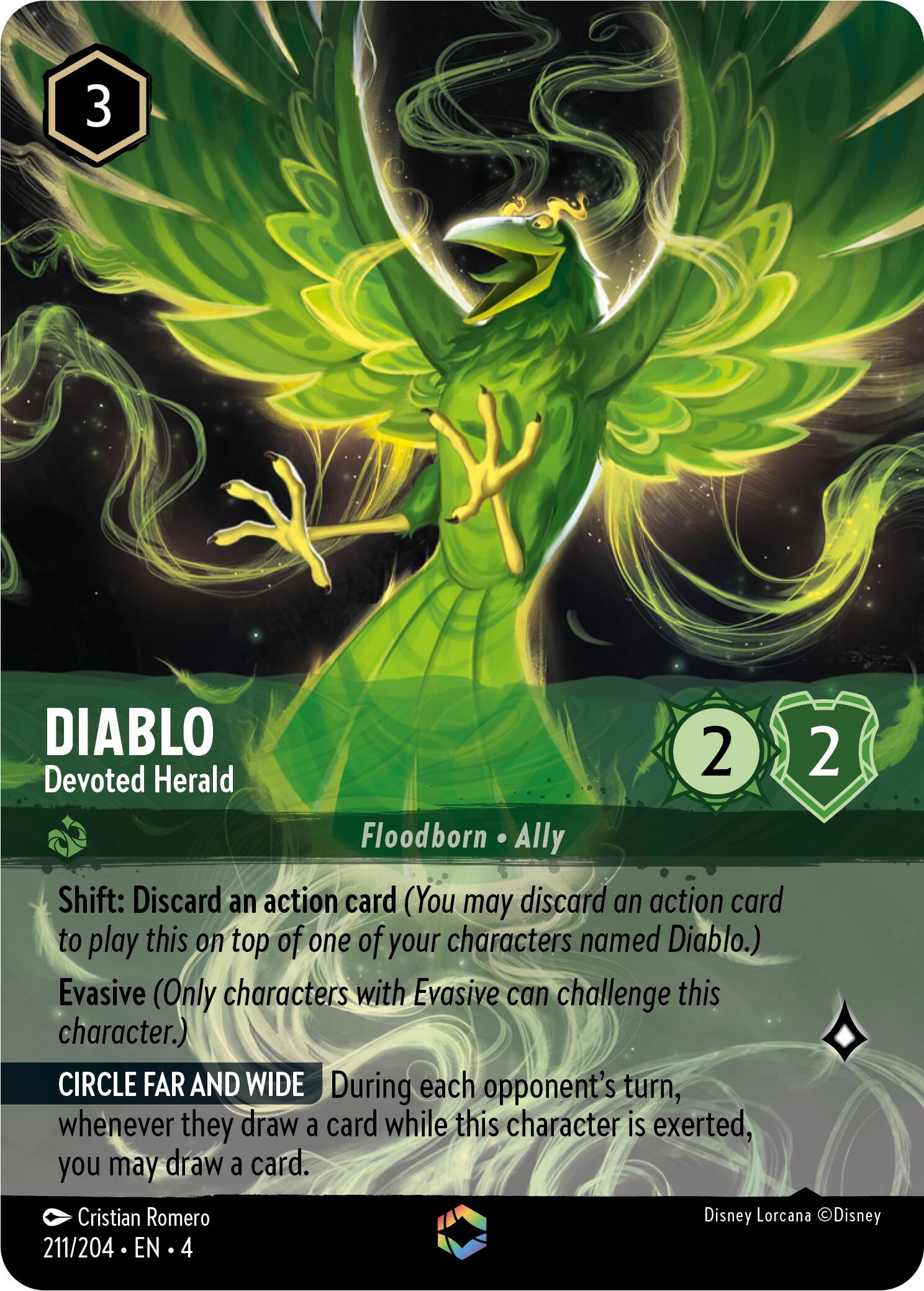 Diablo - Devoted Herald (Enchanted) (211/204) [Ursula's Return] - Disney - Card Brawlers | Quebec | Canada |