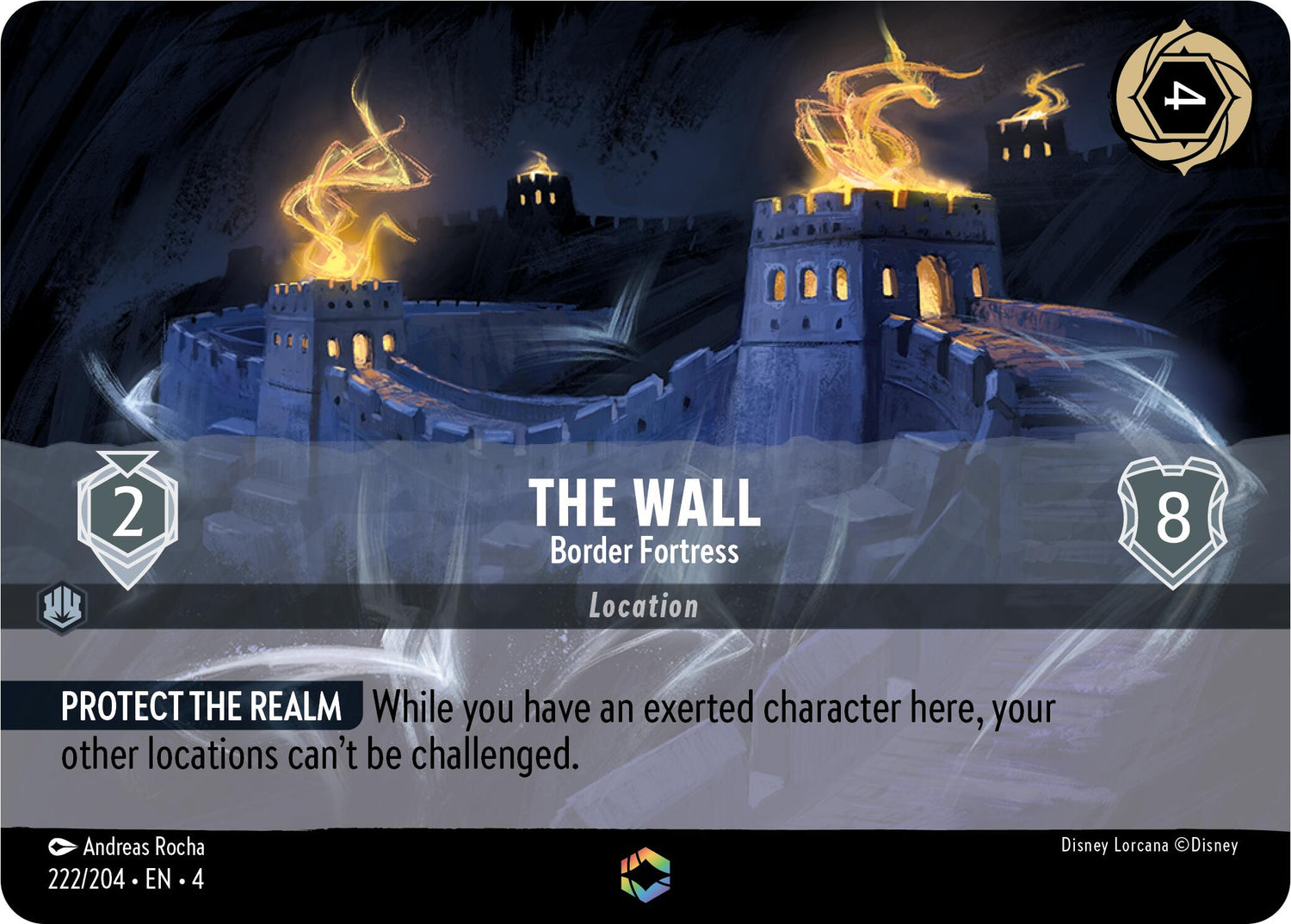 The Wall - Border Fortress (Enchanted) (222/204) [Ursula's Return] - Disney - Card Brawlers | Quebec | Canada |