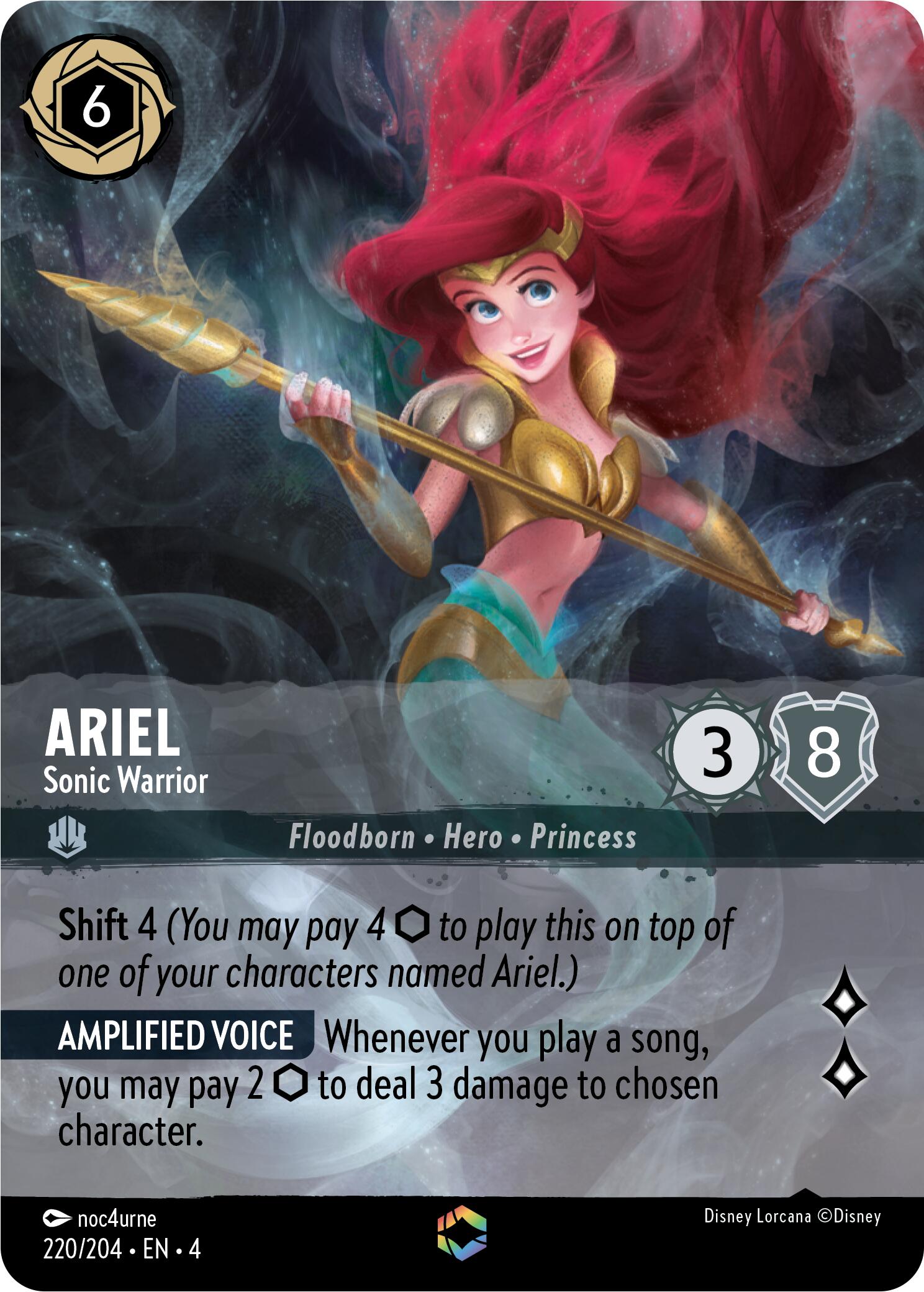 Ariel - Sonic Warrior (Enchanted) (220/204) [Ursula's Return] - Disney - Card Brawlers | Quebec | Canada |