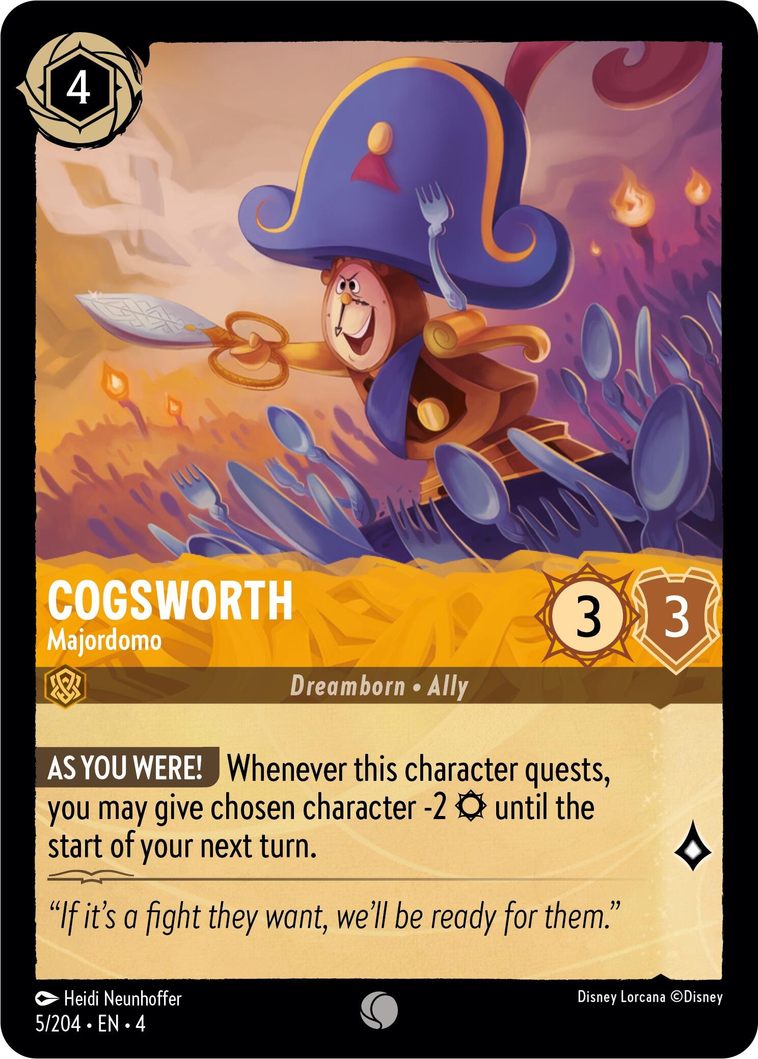 Cogsworth - Majordomo (5/204) [Ursula's Return] - Disney - Card Brawlers | Quebec | Canada |