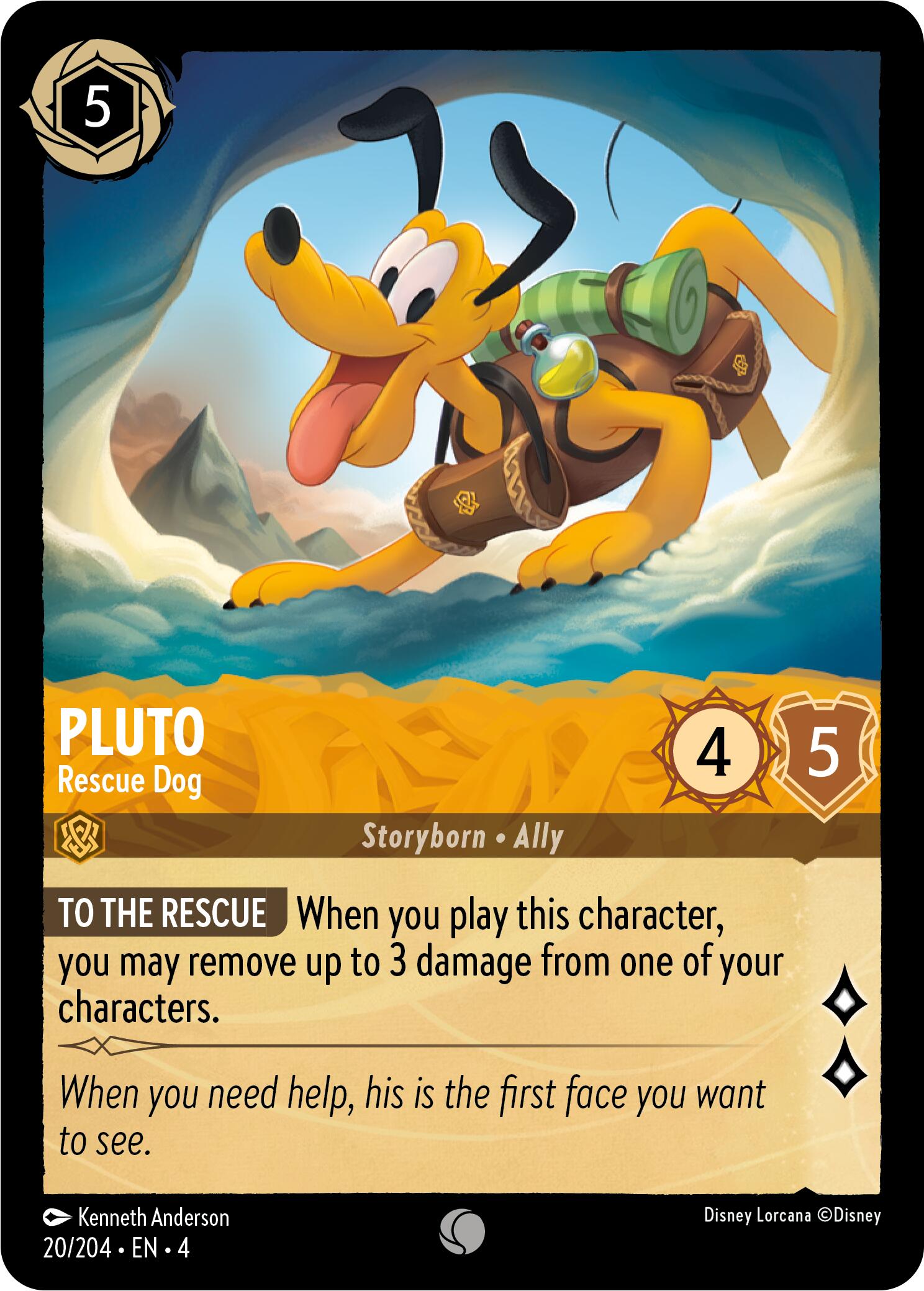Pluto - Rescue Dog (20/204) [Ursula's Return] - Disney - Card Brawlers | Quebec | Canada |