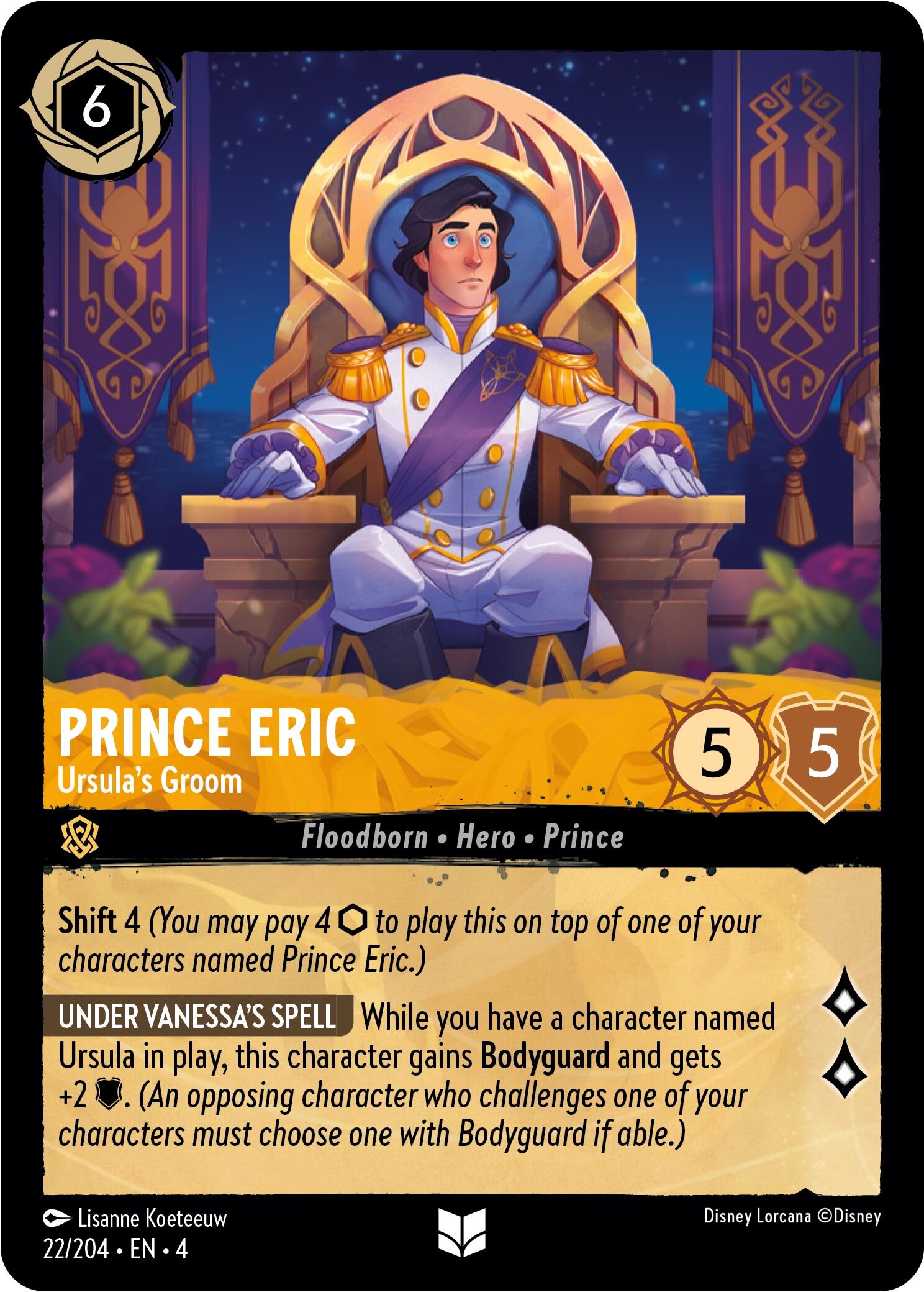 Prince Eric - Ursula's Groom (22/204) [Ursula's Return] - Disney - Card Brawlers | Quebec | Canada |