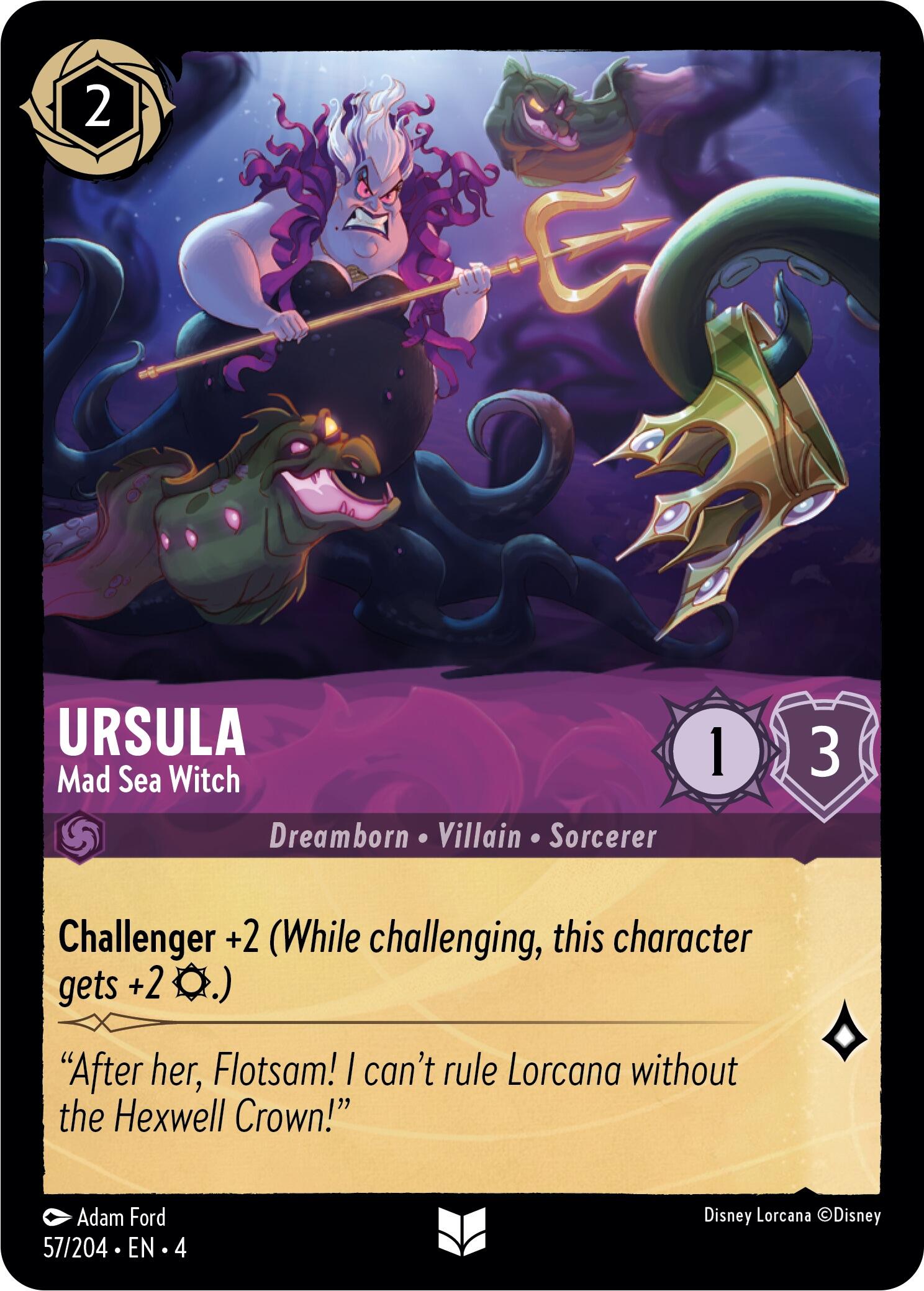 Ursula - Mad Sea Witch (57/204) [Ursula's Return] - Disney - Card Brawlers | Quebec | Canada |