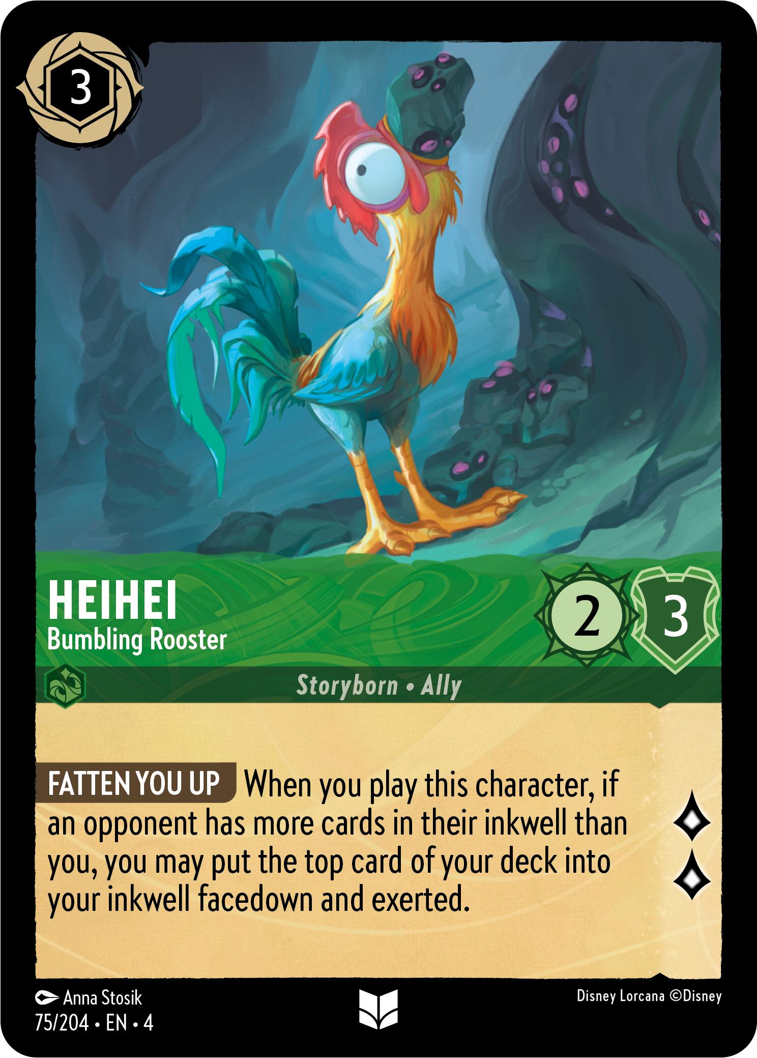 Heihei - Bumbling Rooster (75/204) [Ursula's Return] - Disney - Card Brawlers | Quebec | Canada |
