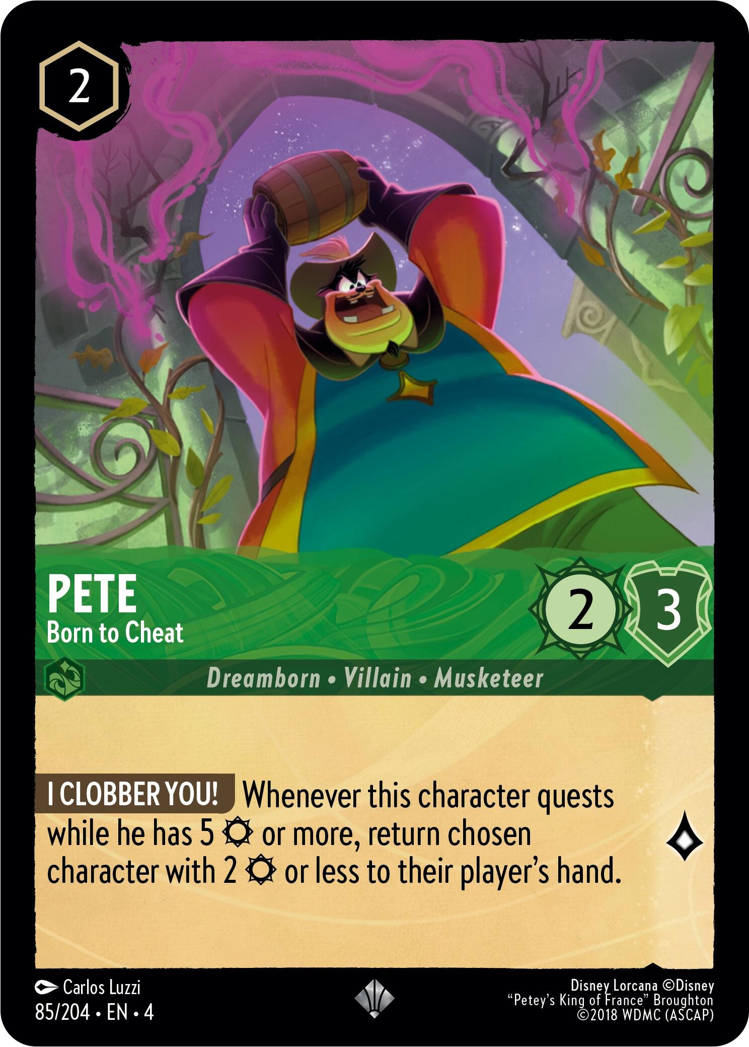 Pete - Born to Cheat (85/204) [Ursula's Return] - Disney - Card Brawlers | Quebec | Canada |