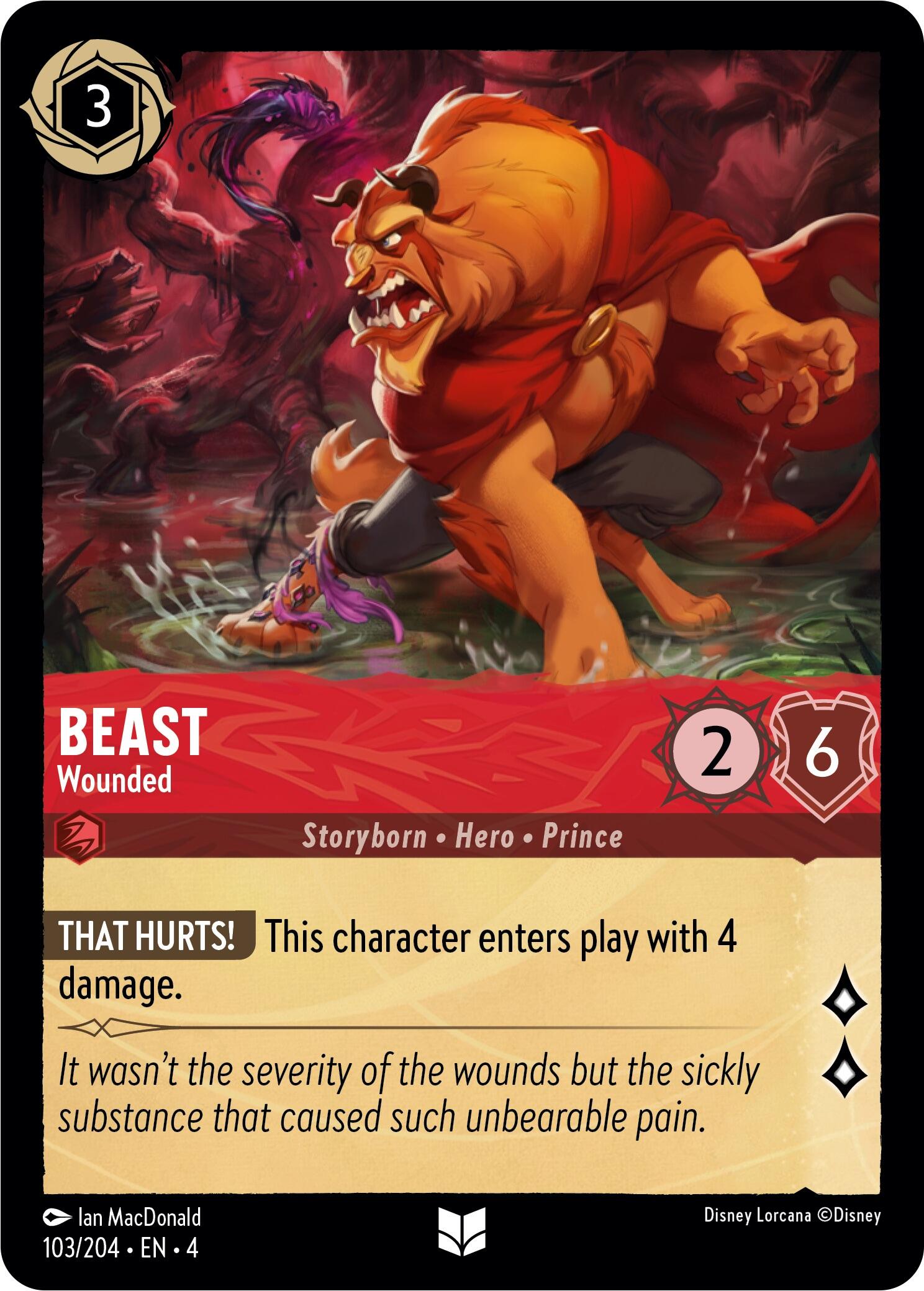 Beast - Wounded (103/204) [Ursula's Return] - Disney - Card Brawlers | Quebec | Canada |