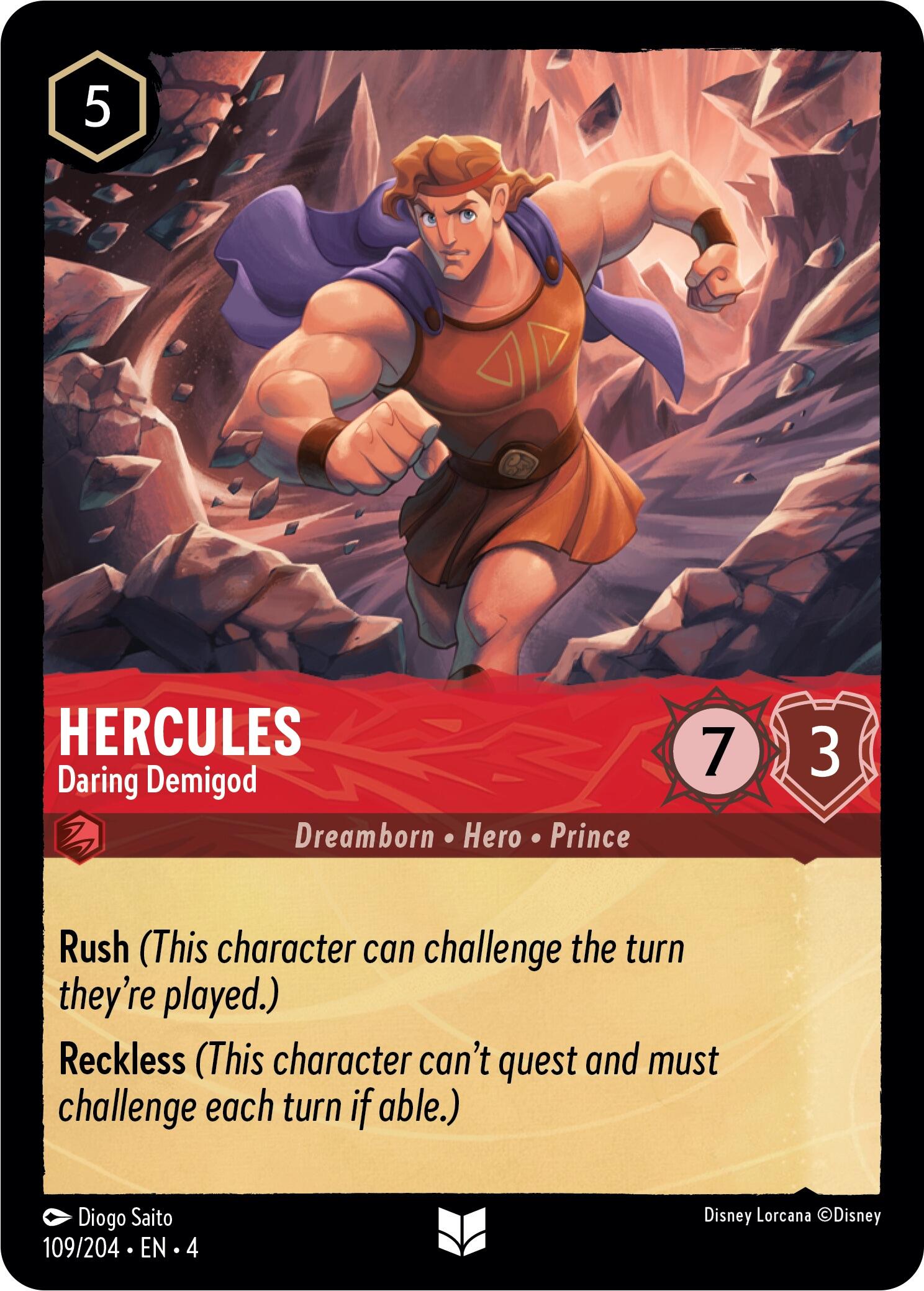 Hercules - Daring Demigod (109/204) [Ursula's Return] - Disney - Card Brawlers | Quebec | Canada |