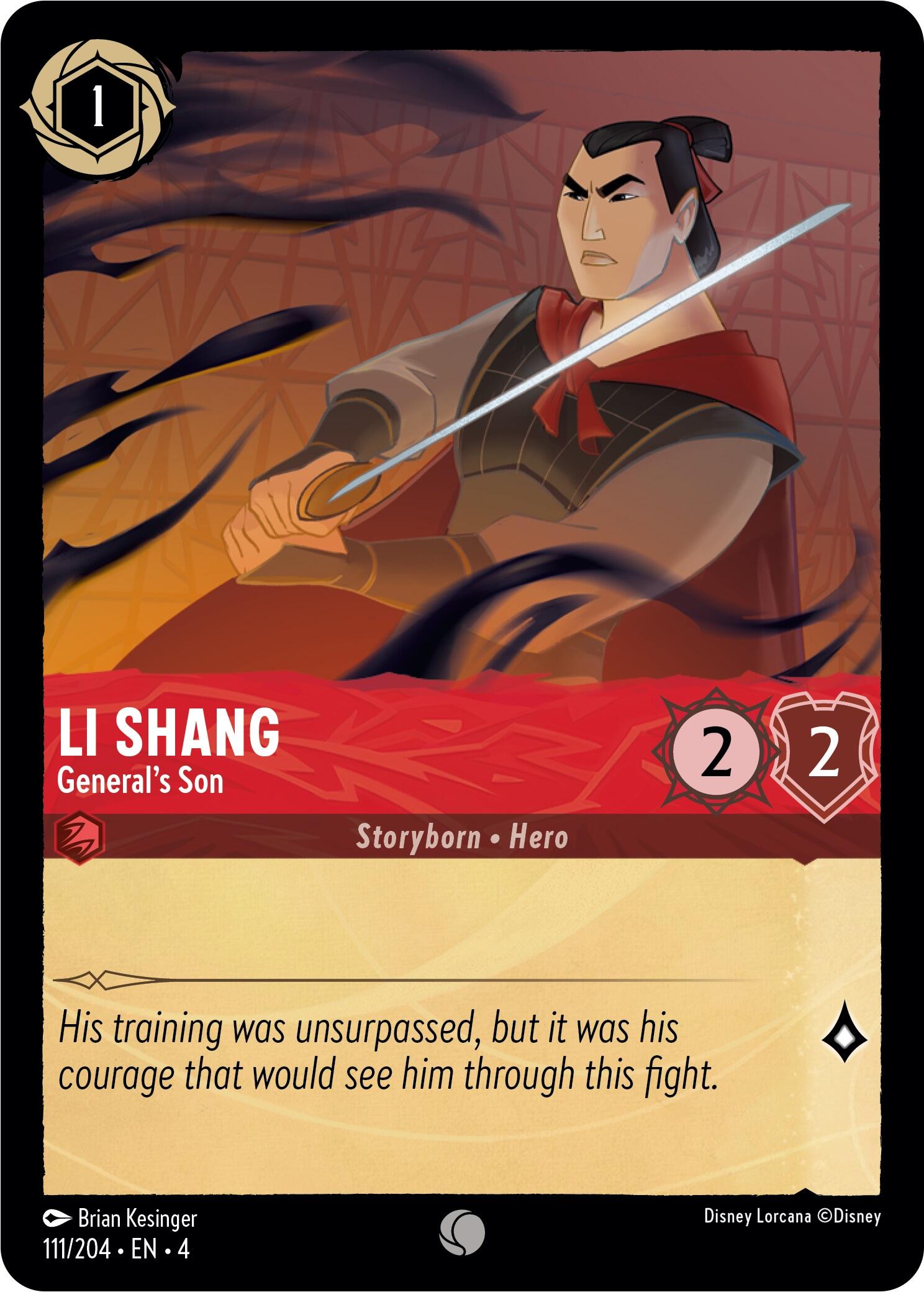 Li Shang - General's Son (111/204) [Ursula's Return] - Disney - Card Brawlers | Quebec | Canada |