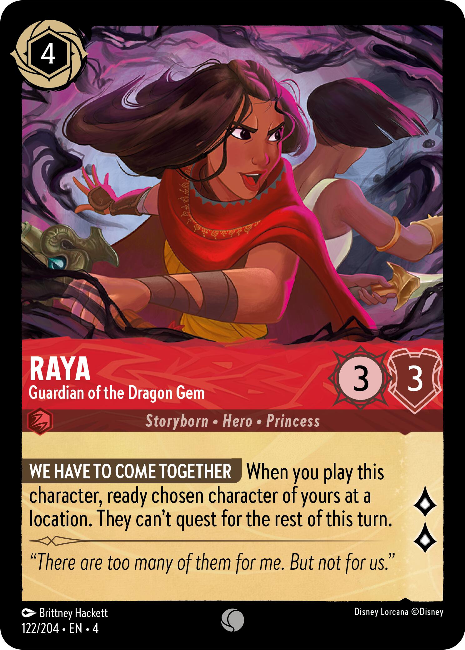 Raya - Guardian of the Dragon Gem (122/204) [Ursula's Return] - Disney - Card Brawlers | Quebec | Canada |